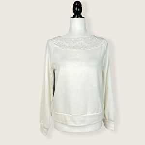 NWT Warehouse One Lace Off-the-Shoulder Sweater XS